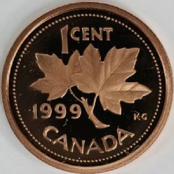 1-CENT -  1999 NON-MAGNETIC 1-CENT (PR) -  PIÈCES DU CANADA 1999