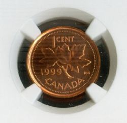 1-CENT -  1999 P MAGNETIC 1-CENT (PL-66) -  1999 CANADIAN COINS