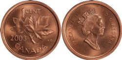 1-CENT -  2003 1-CENT NON-MAGNETIC, OLD EFFIGY -  2003 CANADIAN COINS