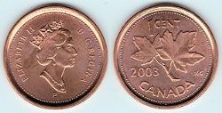 1-CENT -  2003 P 1-CENT MAGNETIC, OLD EFFIGY -  PIÈCES DU CANADA 2003