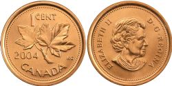 1-CENT -  2004 1-CENT NON-MAGNETIC (BU) -  2004 CANADIAN COINS