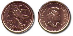 1-CENT -  2005 NON-MAGNETIC 1-CENT -  2005 CANADIAN COINS