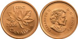 1-CENT -  2006 REGULAR AND NON-MAGNETIC 1-CENT -  2006 CANADIAN COINS