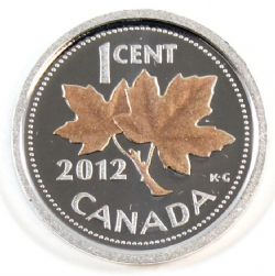 1-CENT -  2012 PINK GOLD PLATED SILVER 1-CENT (PR) -  2012 CANADIAN COINS