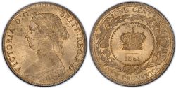 1-CENT NOUVEAU BRUNSWICK -  1861 1-CENT -  1861 NEW BRUNSWICK COINS