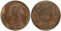 1-CENT NOUVEAU BRUNSWICK -  1864 1-CENT, TALL-6 -  PIÈCES DE NOUVEAU BRUNSWICK 1864