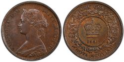 1 CENT NOVA SCOTIA -  1861 1-CENT SMALL ROSE BUD (MS-60) -  PIÈCES DE NOUVELLE ÉCOSSE 1861
