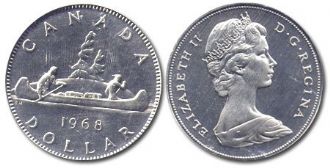 1-DOLLAR -  1 DOLLAR 1968 - SMALL ISLAND - PROOF-LIKE (PL) -  1968 CANADIAN COINS