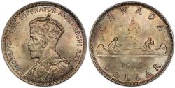 1-DOLLAR -  1935 1-DOLLAR SHORT WATER LINES (VG) -  1935 CANADIAN COINS