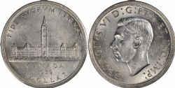 1-DOLLAR -  1939 1-DOLLAR DOUBLE HP (CIRCULATED) -  1939 CANADIAN COINS