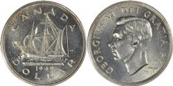 1-DOLLAR -  1949 1-DOLLAR HALF-MOON -  1949 CANADIAN COINS