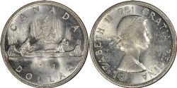 1-DOLLAR -  1961 1-DOLLAR ARROWHEAD -  1961 CANADIAN COINS