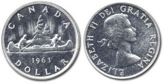 1-DOLLAR -  1963 1-DOLLAR - PROOF-LIKE (PL) -  1963 CANADIAN COINS
