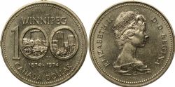 1-DOLLAR -  1974 1-DOLLAR DOUBLED YOKE -  1974 CANADIAN COINS