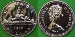 1-DOLLAR -  1976 1-DOLLAR ATTACHED JEWELS (SPECIMEN) -  PIÈCES DU CANADA 1976