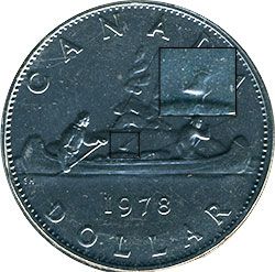 1-DOLLAR -  1978 1-DOLLAR DOUBLED DIE REVERSE -  1978 CANADIAN COINS