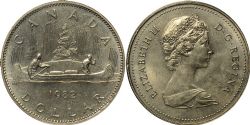 1-DOLLAR -  1982 1-DOLLAR VOYAGEUR -  1982 CANADIAN COINS