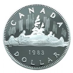 1-DOLLAR -  1983 1-DOLLAR - VOYAGEUR (PR) -  1983 CANADIAN COINS