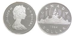 1-DOLLAR -  1984 1-DOLLAR - VOYAGEUR (PR) -  1984 CANADIAN COINS
