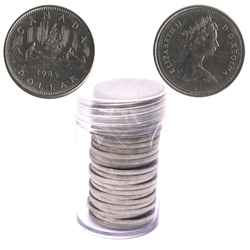 1-DOLLAR -  1985 1-DOLLAR - 25 COINS PACK - BRILLIANT UNCIRCULATED (BU) -  1985 CANADIAN COINS