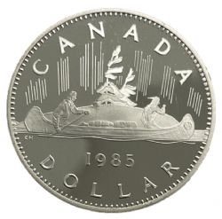 1-DOLLAR -  1985 1-DOLLAR - VOYAGEUR (PR) -  1985 CANADIAN COINS