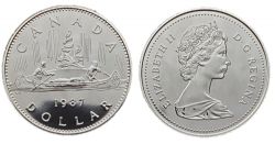1-DOLLAR -  1987 1-DOLLAR - VOYAGEUR -  1987 CANADIAN COINS