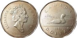 1-DOLLAR -  1991 1-DOLLAR (SPECIMEN) -  PIÈCES DU CANADA 1991