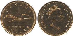 1-DOLLAR -  1992 1-DOLLAR - LOON (CIRCULATED) -  1992 CANADIAN COINS