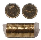 1-DOLLAR -  1992 1-DOLLAR ORIGINAL ROLL -  1992 CANADIAN COINS