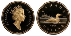 1-DOLLAR -  1993 1-DOLLAR (PR) -  1993 CANADIAN COINS