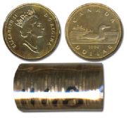1-DOLLAR -  1994 1-DOLLAR ORIGINAL ROLL -  1994 CANADIAN COINS