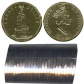 1-DOLLAR -  1994 1-DOLLAR ORIGINAL ROLL - REMEMBRANCE -  1994 CANADIAN COINS
