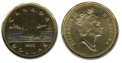 1-DOLLAR -  1995 1-DOLLAR - LOON (BU) -  1995 CANADIAN COINS