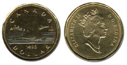 1-DOLLAR -  1995 1-DOLLAR - LOON (PL) -  PIECE DU CANADA 1995