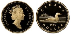 1-DOLLAR -  1995 1-DOLLAR - LOON (PR) -  1995 CANADIAN COINS