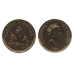 1-DOLLAR -  1995 1-DOLLAR - PEACEKEEPING (BU) -  1995 CANADIAN COINS