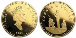 1-DOLLAR -  1995 1-DOLLAR - PEACEKEEPING (PR) -  1995 CANADIAN COINS
