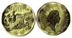 1-DOLLAR -  2002 1-DOLLAR - FAMILY OF LOONS (SP) -  2002 CANADIAN COINS