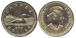 1-DOLLAR -  2004 1-DOLLAR - LOON (BU) -  2004 CANADIAN COINS