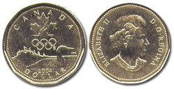 1-DOLLAR -  2004 1-DOLLAR - LUCKY LOONIE - BRILLIANT UNCIRCULATED (BU) -  2004 CANADIAN COINS 01