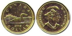1-DOLLAR -  2005 1-DOLLAR - BRILLANT UNCIRCULATED (BU) -  2005 CANADIAN COINS