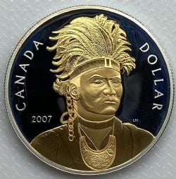 1-DOLLAR -  2007 1-DOLLAR - THAYENDANEGEA (JOSEPH BRANT): GOLDEN EDITION (PR) -  2007 CANADIAN COINS