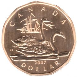 1-DOLLAR -  2007 1-DOLLAR - TRUMPETER SWAN (SP) -  2007 CANADIAN COINS