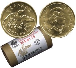 1-DOLLAR -  2008 1-DOLLAR ORIGINAL ROLL - LUCKY LOONIE (SPECIAL WRAPPING) -  2008 CANADIAN COINS