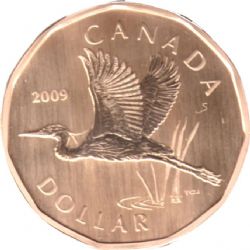 1-DOLLAR -  2009 1-DOLLAR - GREAT BLUE HERON (SP) -  2009 CANADIAN COINS