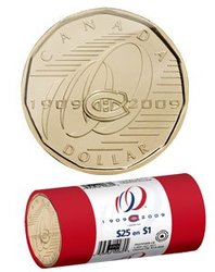 1-DOLLAR -  2009 1-DOLLAR ORIGINAL ROLL - MONTREAL CANADIENS (SPECIAL WRAPPING) -  2009 CANADIAN COINS