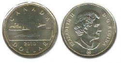 1-DOLLAR -  2010 1-DOLLAR - LARGE BEADS (PL) -  2010 CANADIAN COINS