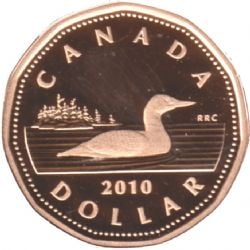 1-DOLLAR -  2010 1-DOLLAR - SMALL BEADS (PR) -  2010 CANADIAN COINS