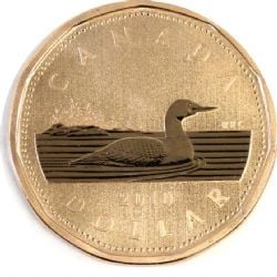 1-DOLLAR -  2010 1-DOLLAR - SMALL BEADS (SP) -  2010 CANADIAN COINS