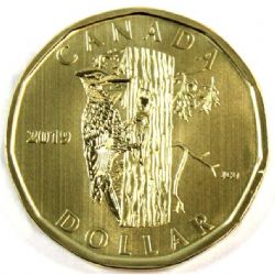 1-DOLLAR -  2019 1-DOLLAR - PILEATED WOODPECKER (SP) -  2019 CANADIAN COINS